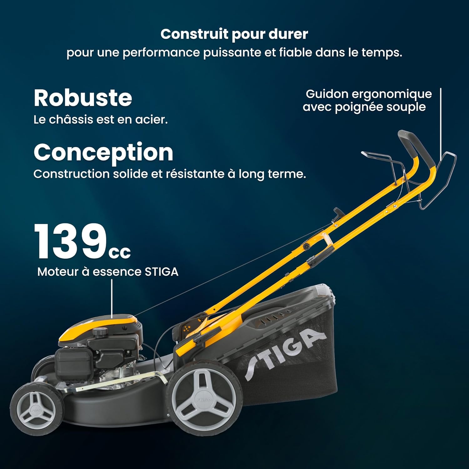 STIGA - Combi 48 S - 46 cm - 139 cm3, bac 60L, mulching inclus