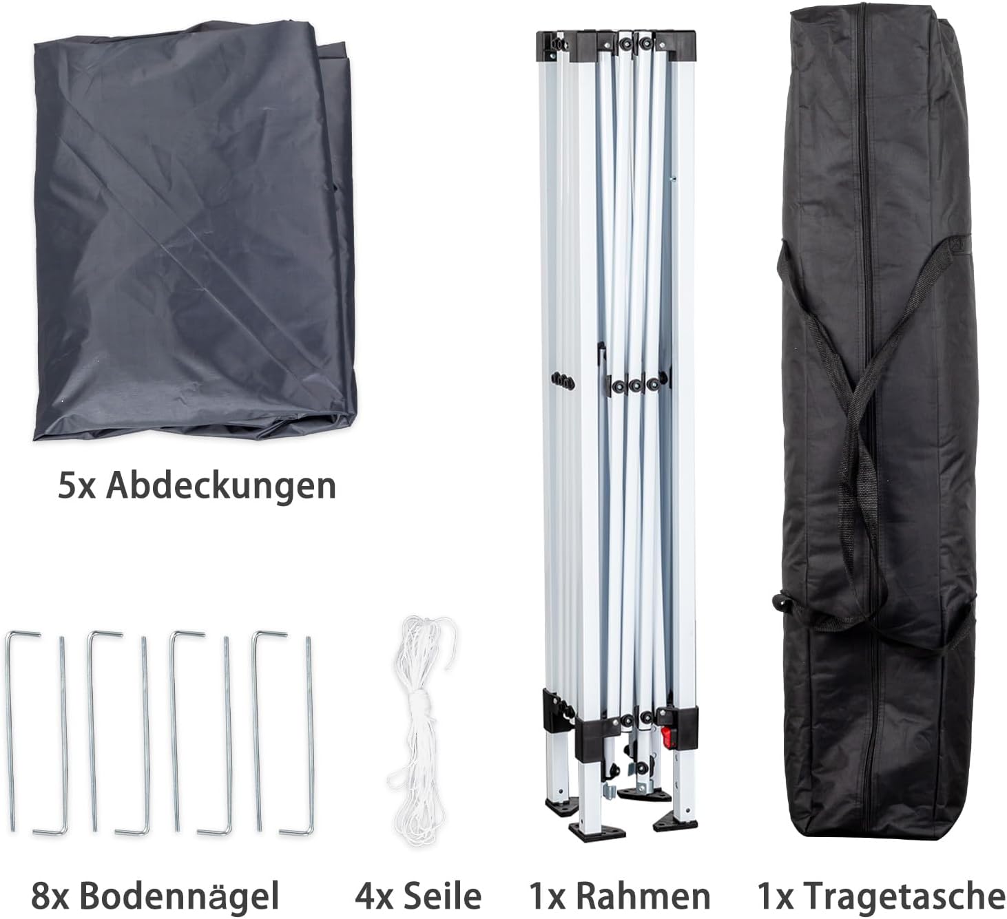 LEADZM - Tonnelle pliante jardin - 3x3m - 4 parois, UV50+, sacs sable, réglable
