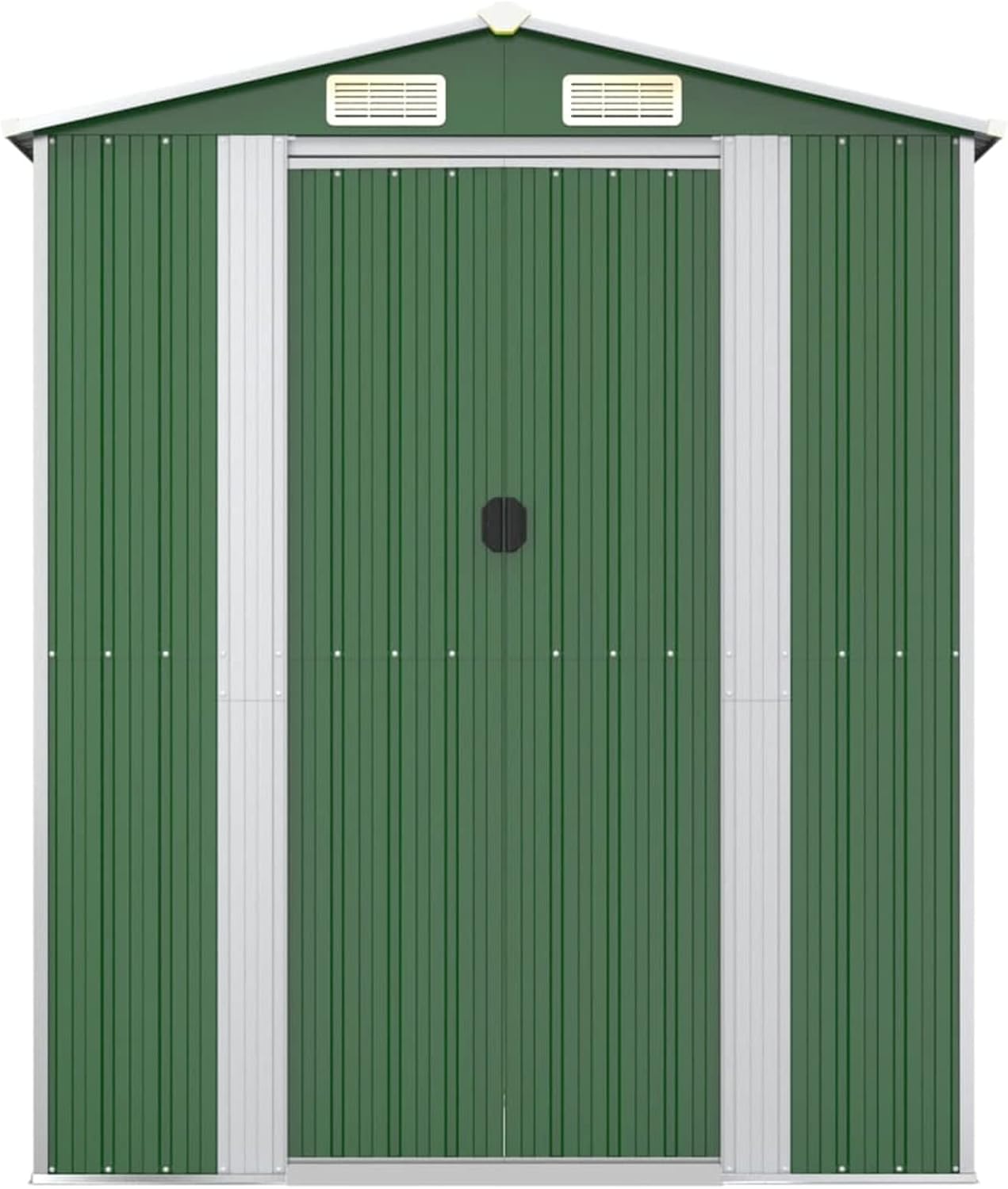 Abri de jardin extérieur en acier galvanisé vert 192 x 440 x 223 cm