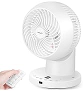 LeaderPro Ventilateur de Table avec Télécommande, 32 W, Ventilateur Silencieux avec 4 Vitesses, M...