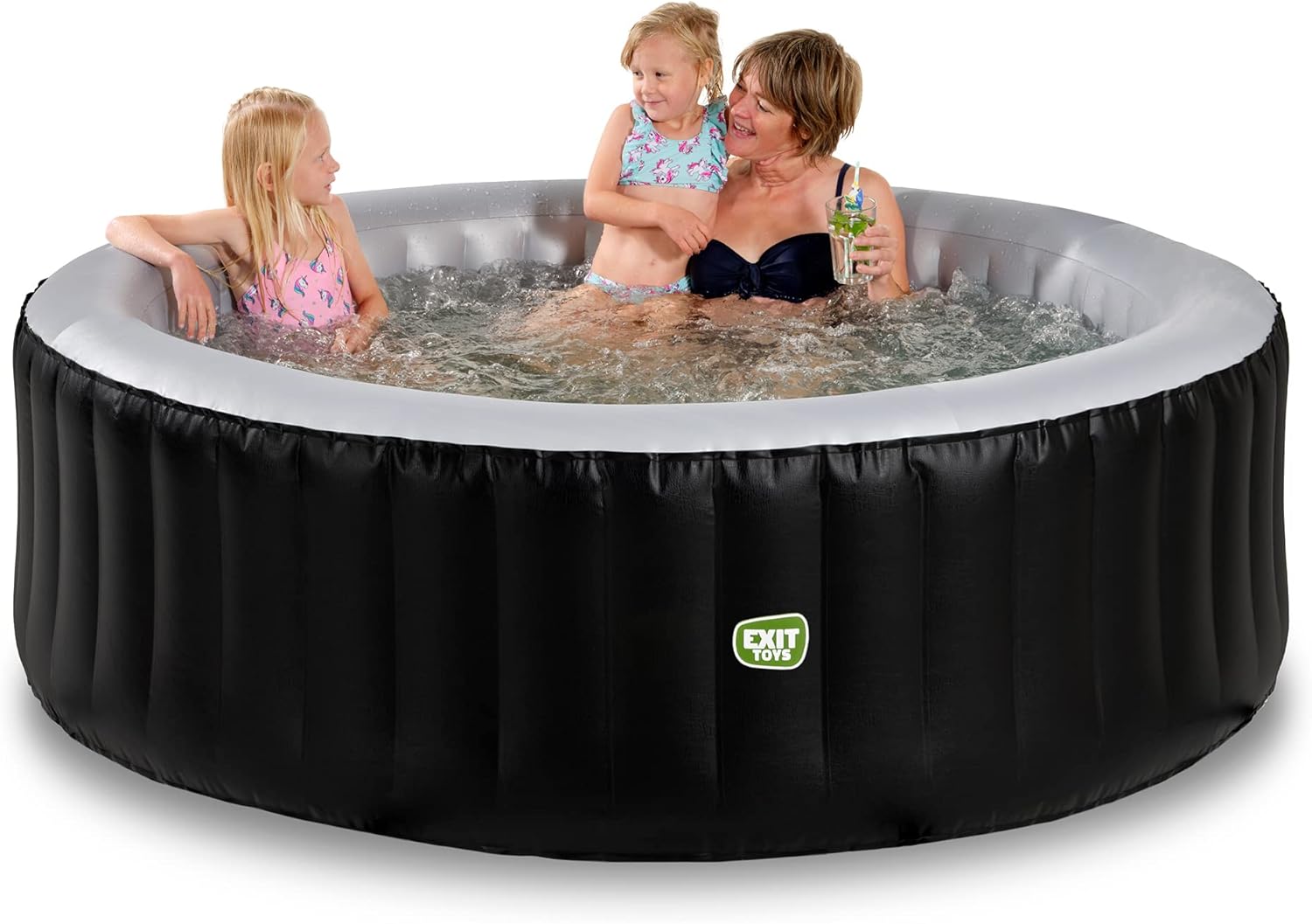 EXIT Toys - Silver Classic Spa - 204x65cm - 4 places, chauffage, 140 jets d'air, filtration