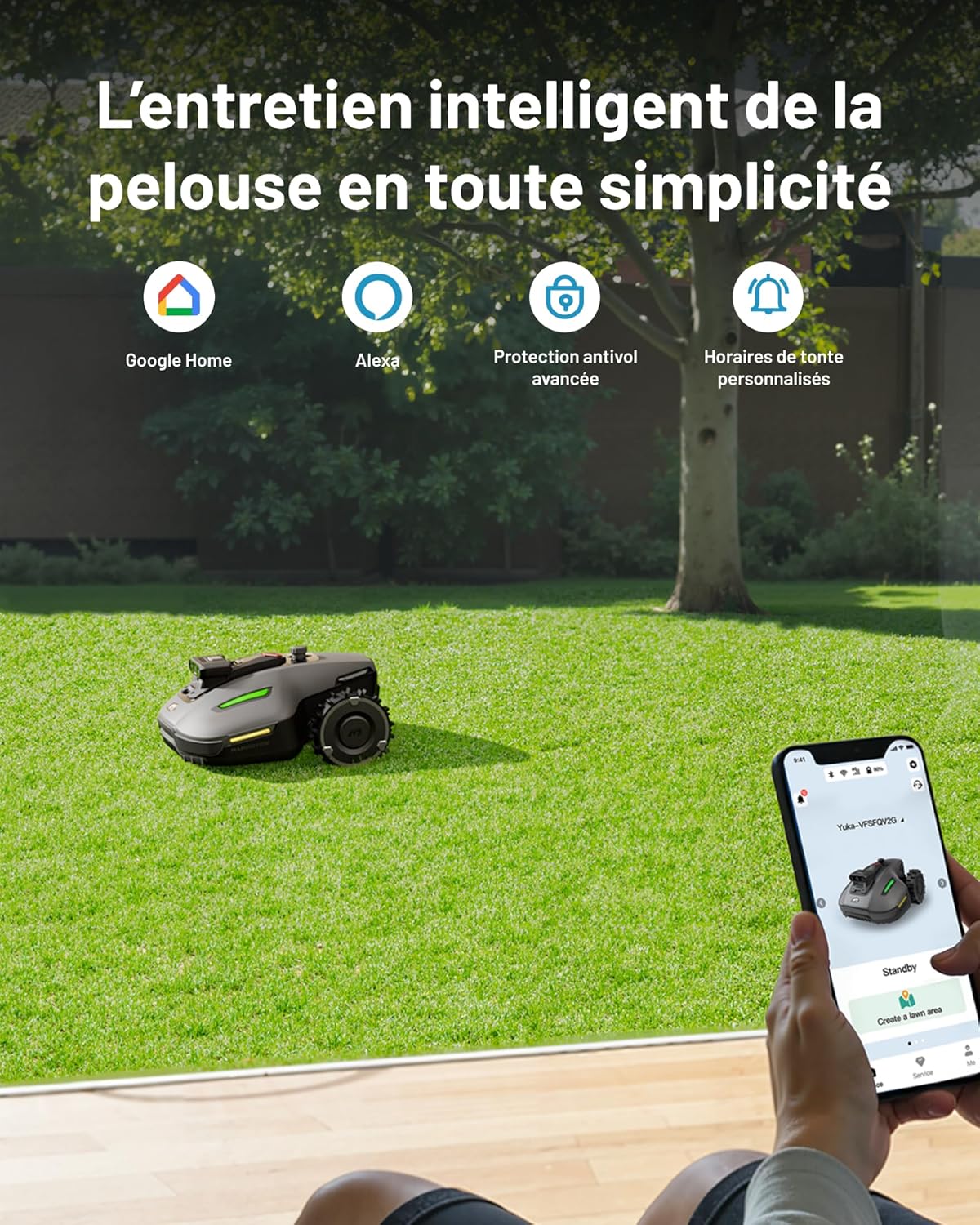 Mammotion - YUKA Mini - 700 m² - tondeuse robot AI vision triple caméra YUKA Mini