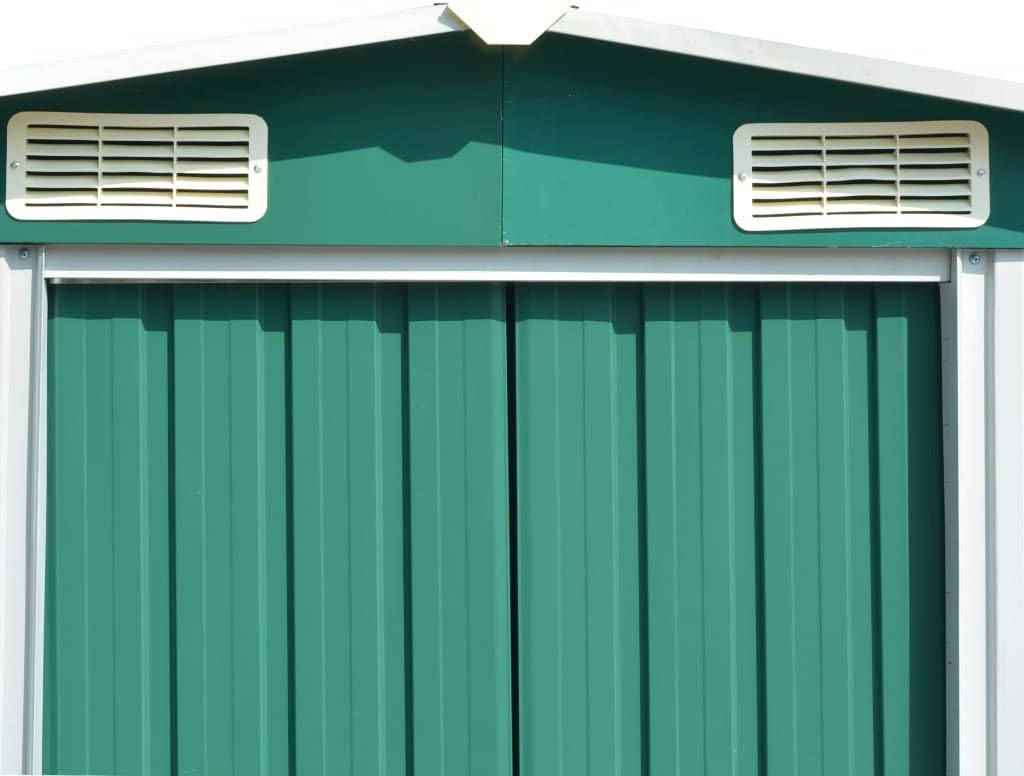 ShGaxin Abri de jardin extérieur en métal vert 257 x 392 x 181 cm