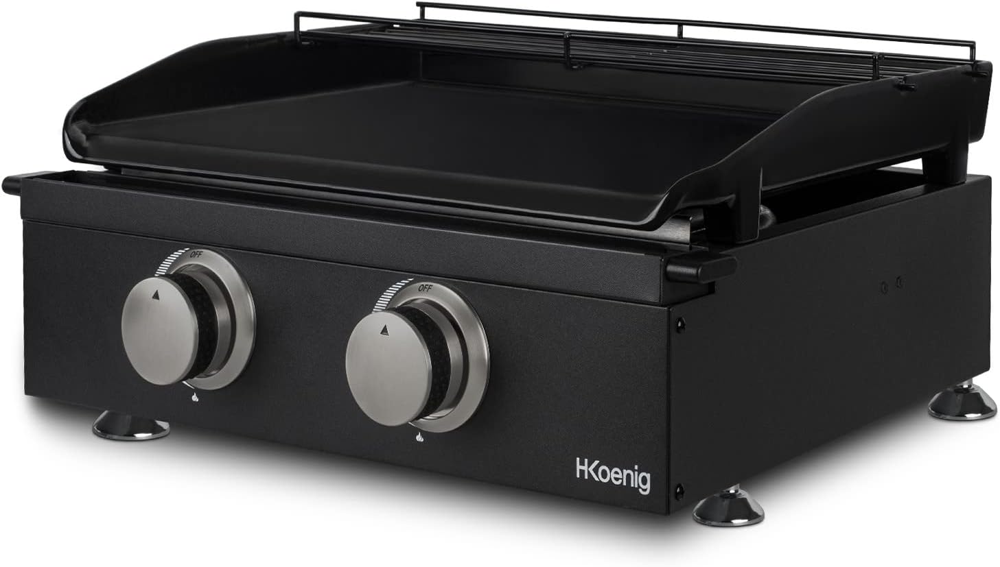 H.Koenig - plancha gaz 2 brûleurs - acier inox, fonte, jusqu'à 350°C - PLX1022