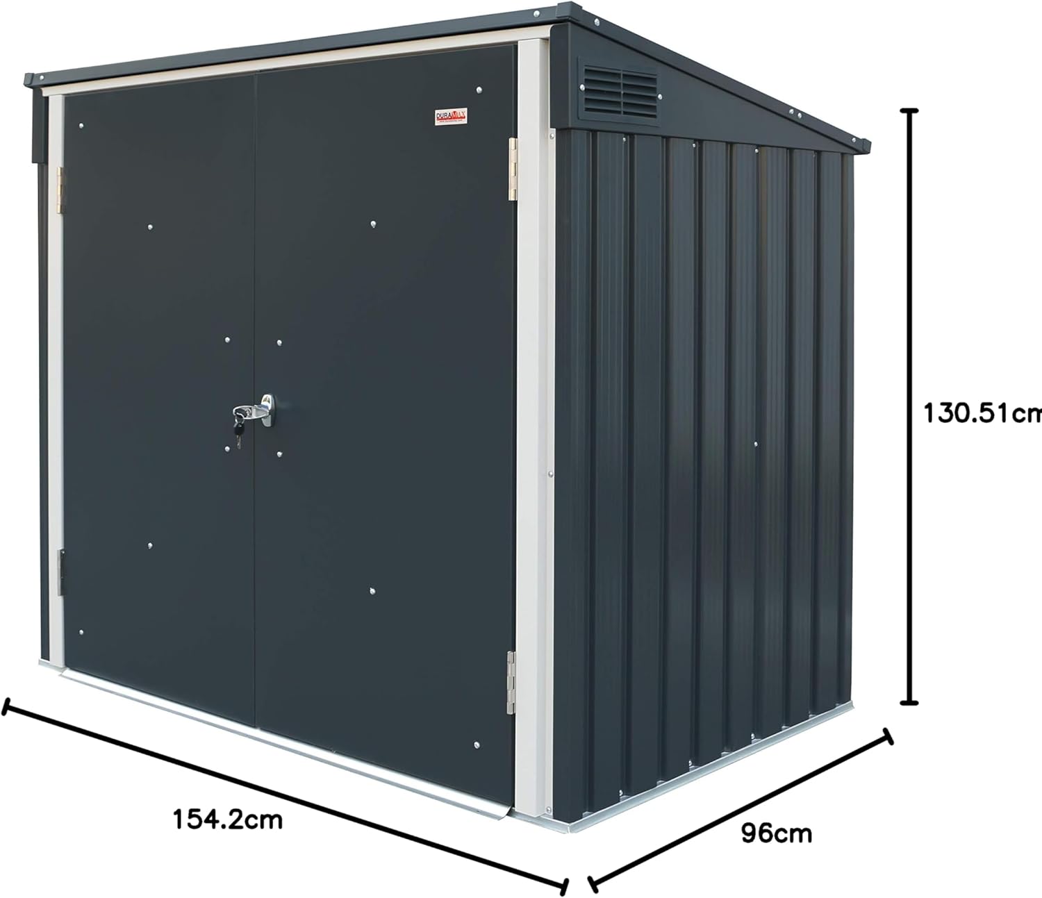 Duramax - abri poubelles double - 154x96x131 cm - métal verrouillable