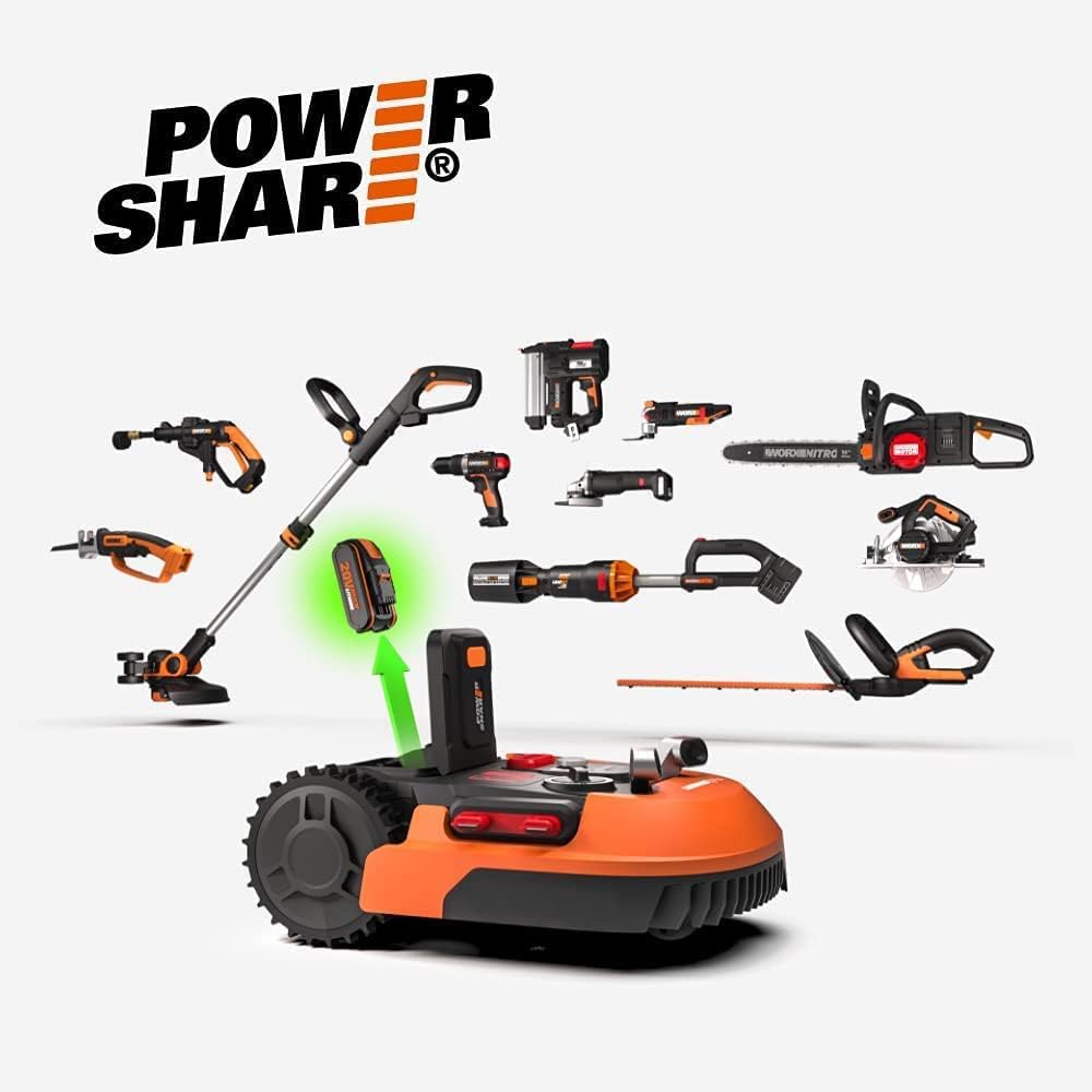 WORX - Landroid Plus série - 500m² max, pente 35%, coupe bordure, WR165E