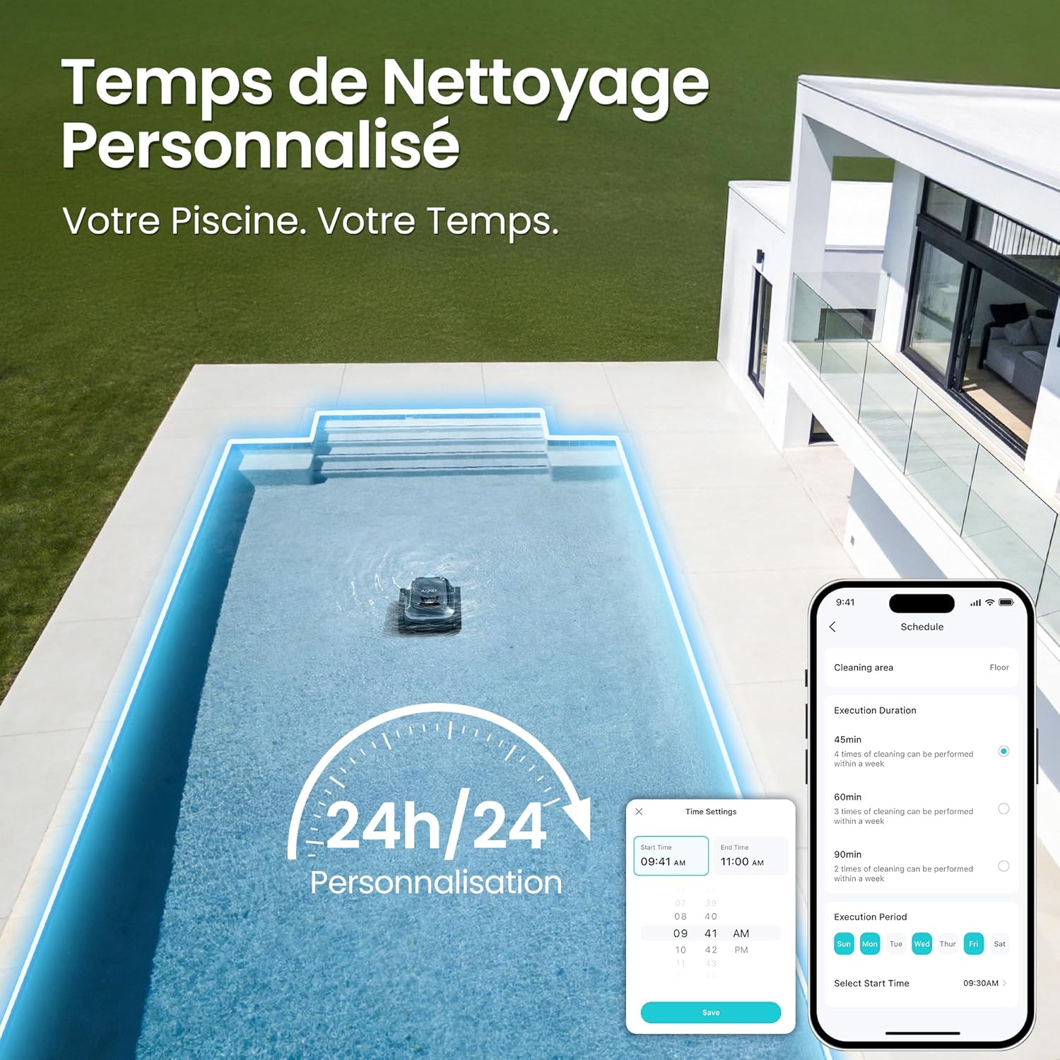 Aiper - Scuba S1 - robot piscine - 270min, filtration fine, 11 capteurs, app - Scuba S1