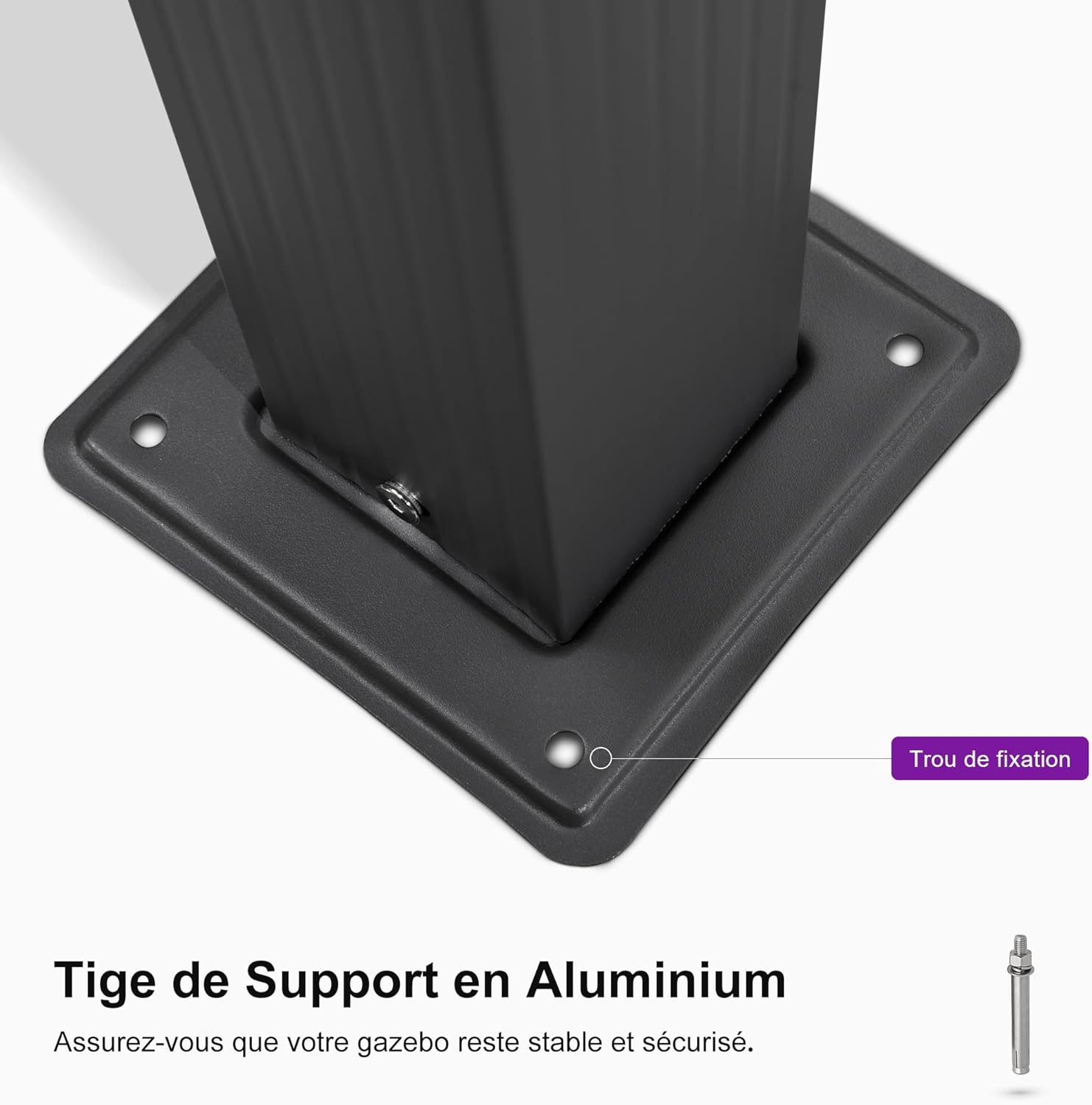PURPLE LEAF - pergola aluminium - 4x3m - toit coulissant, tissu teint