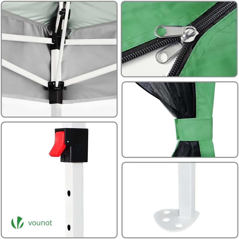 VOUNOT - Tonnelle Pop up jardin 3,6x3,6m anti-UV moustiquaire acier