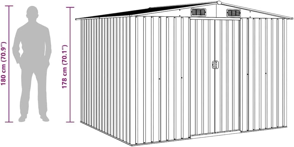vidaXL - Abri de jardin acier 257x205x178 cm, extérieur, anthracite