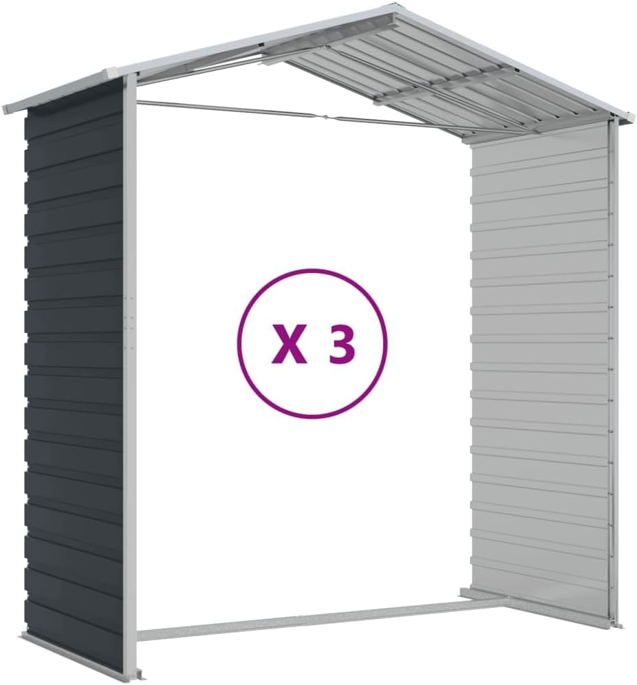 LAPOOH Abri de Jardin Anthracite 191x300x198 cm Acier galvanisé,Abris De Jardin,Abri De Stockage pour Jardin,Abri D'Outils De Jardin