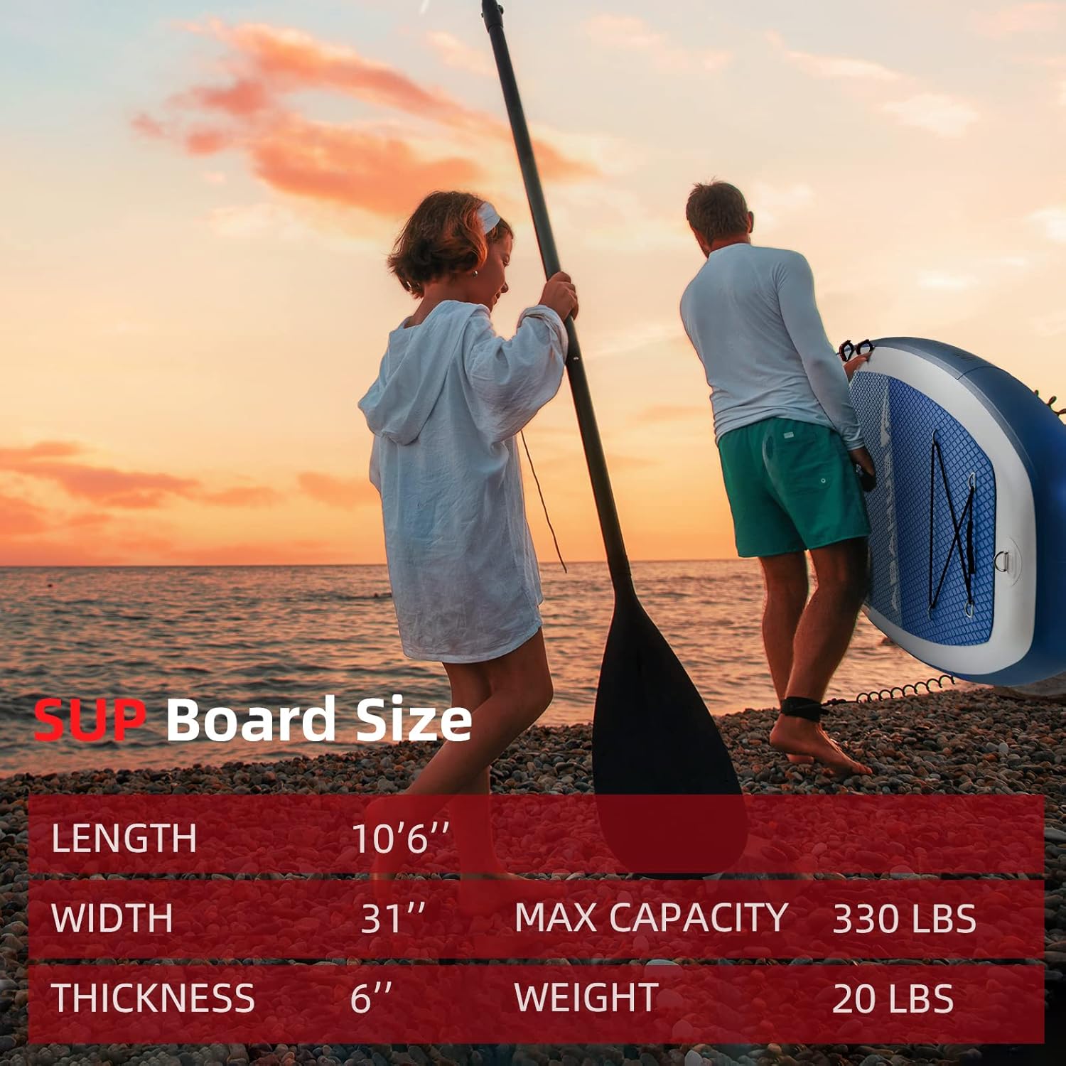 Abahub - Paddle gonflable adulte avec siège - 320x78/84x15cm - pagaie alu réglable, pack SUP