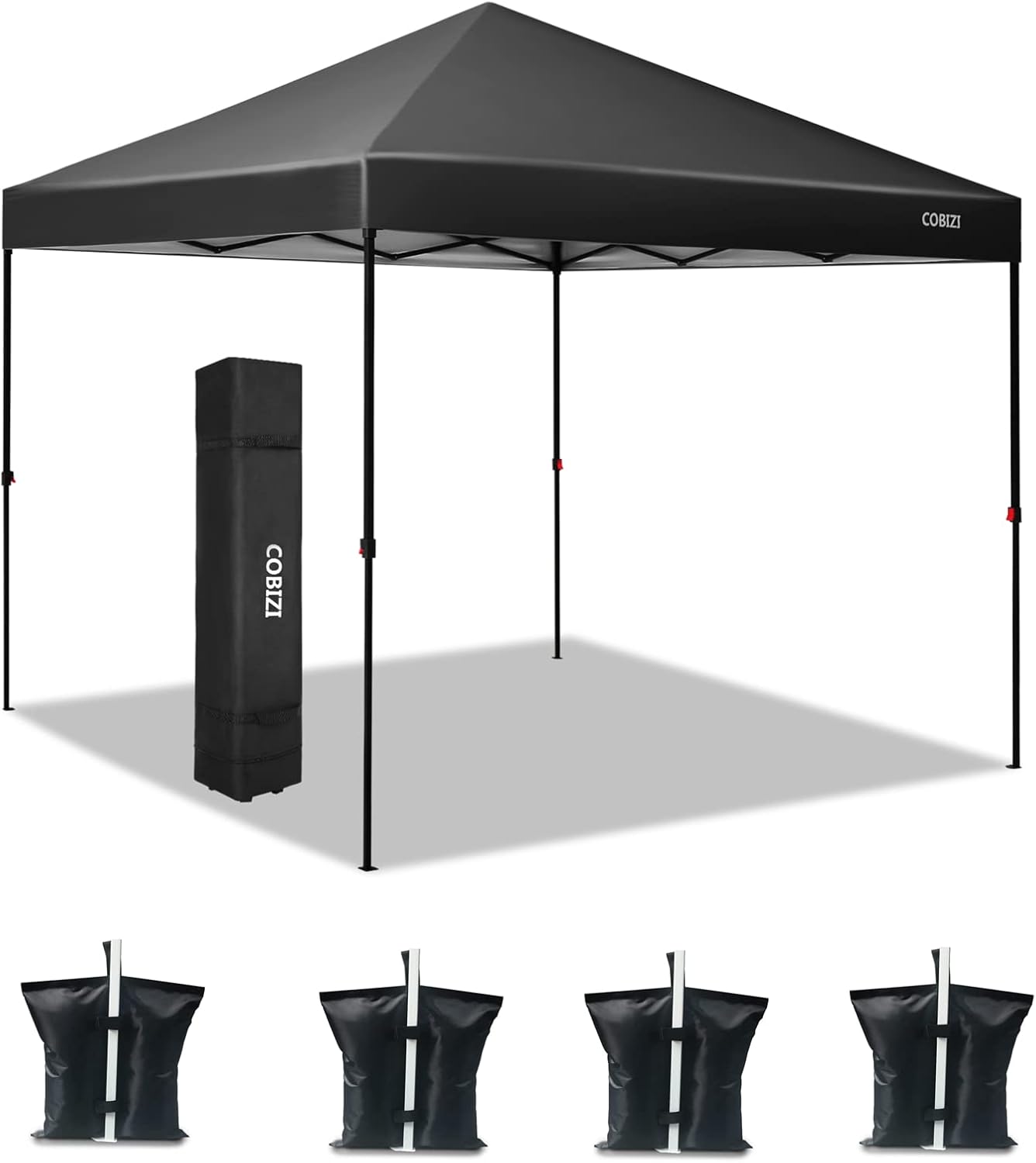 COBIZI - Tonnelle escamotable série supérieure - 3x3m - côtés étanches, sacs de sable inclus