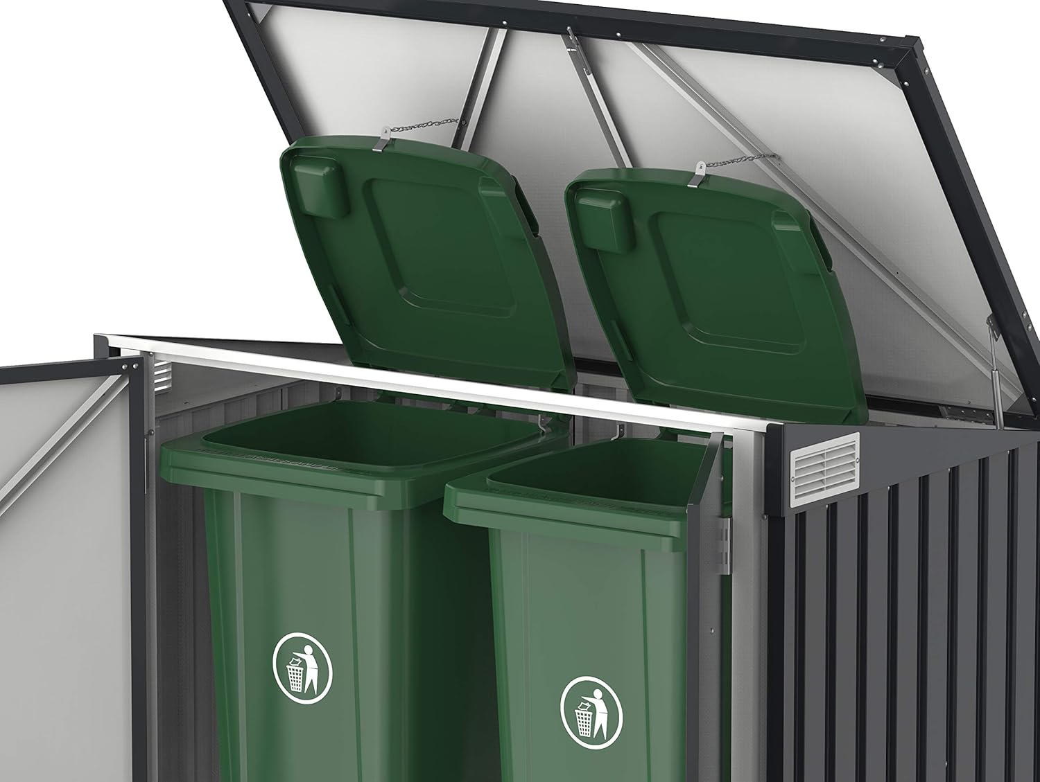Duramax - abri poubelles double - 154x96x131 cm - métal verrouillable