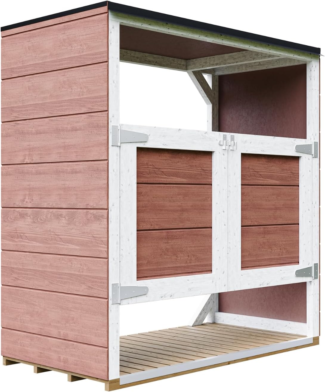 Abri de Jardin pour poubelles, Cache Poubelle extérieur 2x240L – Coffre de Rangement Exterieur, Armoire de Jardin, cabane de Jardin Exterieur – Timbela M980A-REDWOOD Red