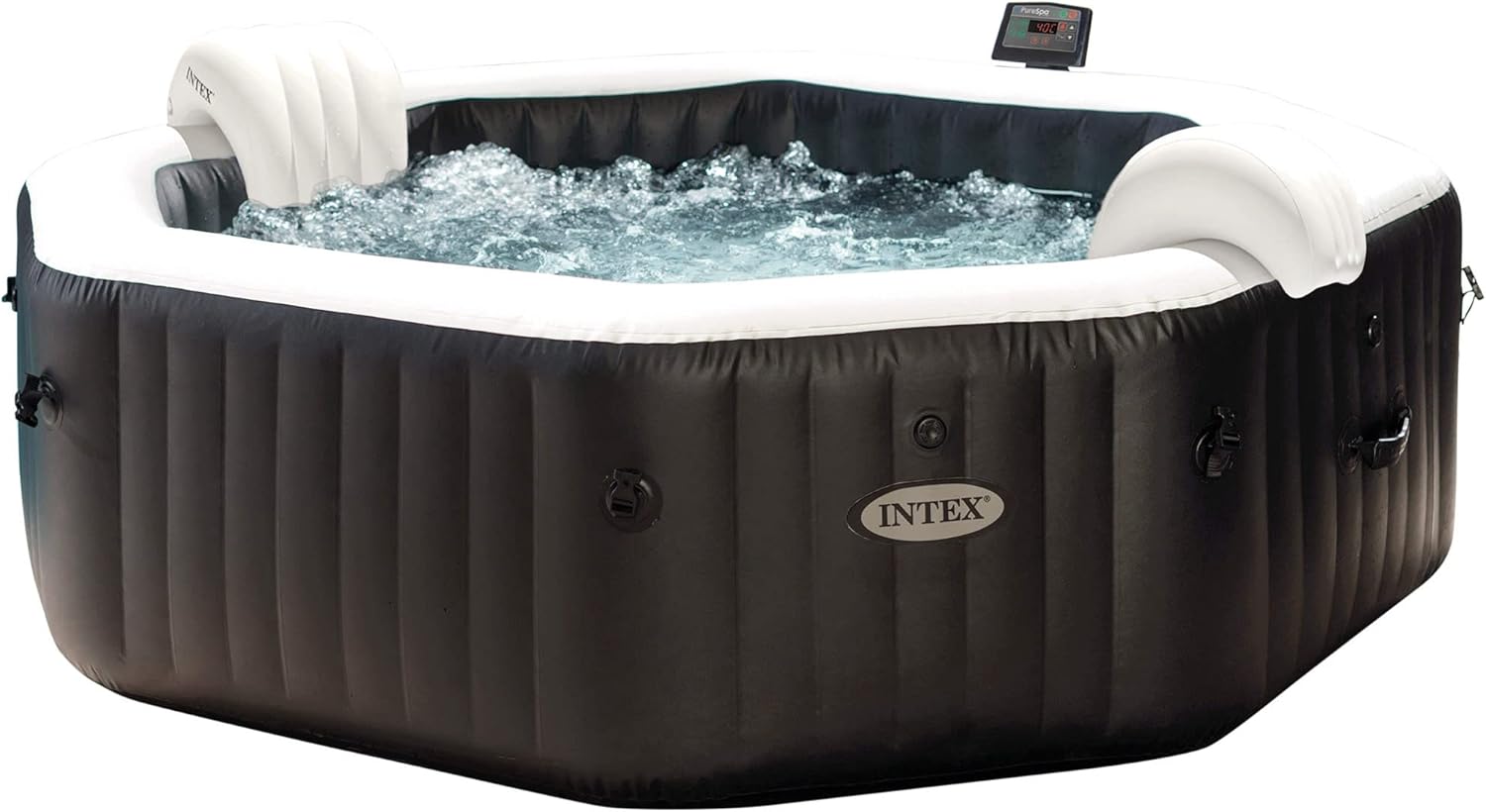 Intex - Pure Spa Carbone 6 places - grande capacité, structure robuste