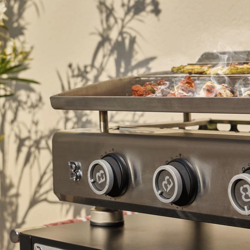 Brasero - Silvia EVO - 84x34 cm - 4 feux inox, grille, tiroir graisse, 10,6 kW
