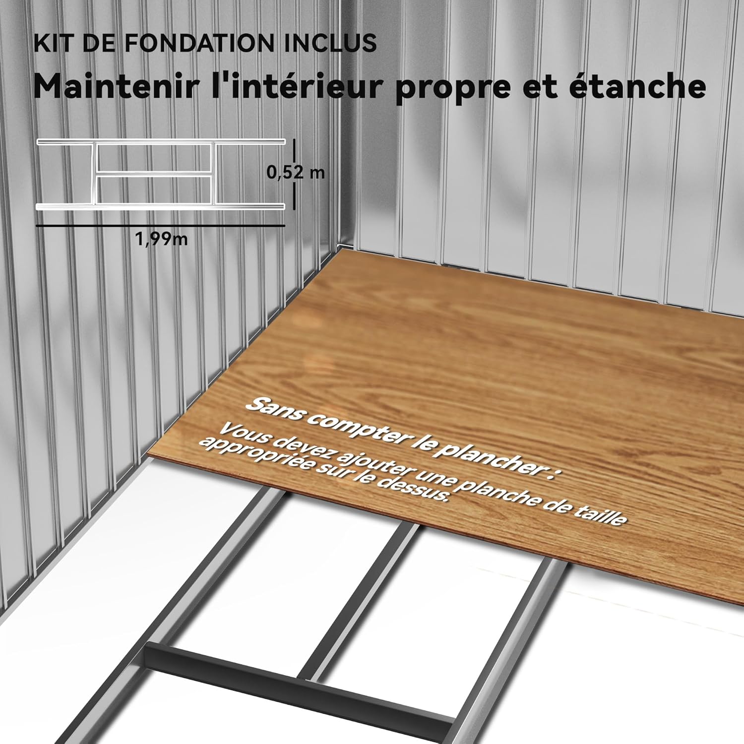 Outsunny - abri de jardin métal 2,77 m², 213x130x185 cm, porte verrouillable, 4 aérations