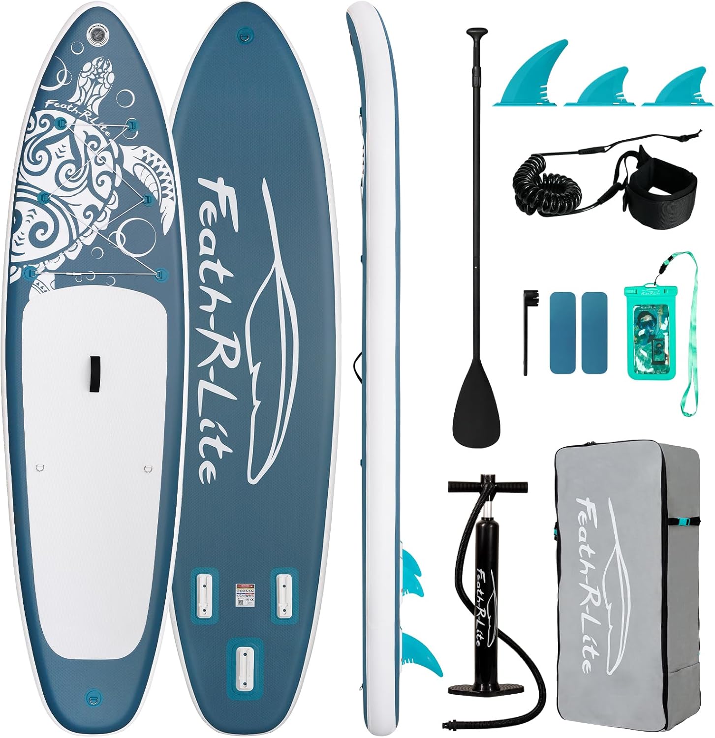 FEATH-R-LITE - SUP gonflable adulte - stable, 2 packs accessoires