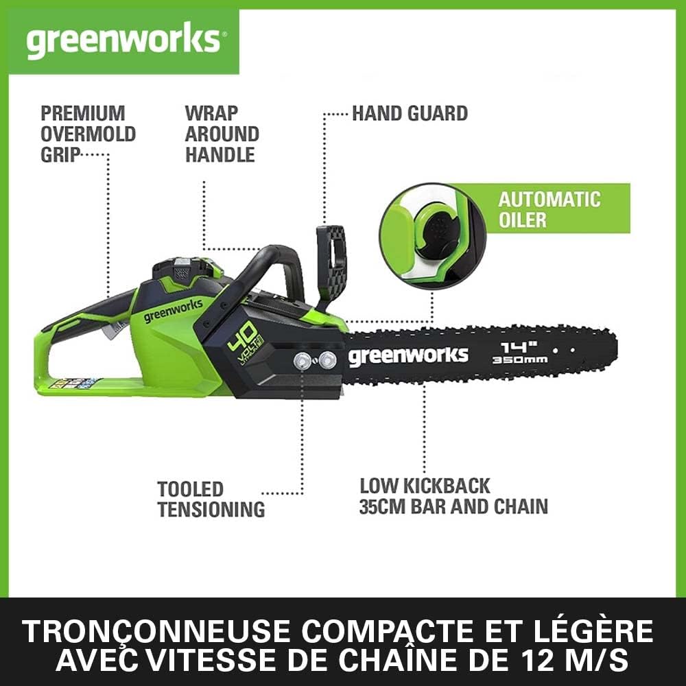 Greenworks - tronçonneuse sans balais 14