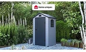 Vente-unique - CESIO - abri de jardin résine gris 1,39m²