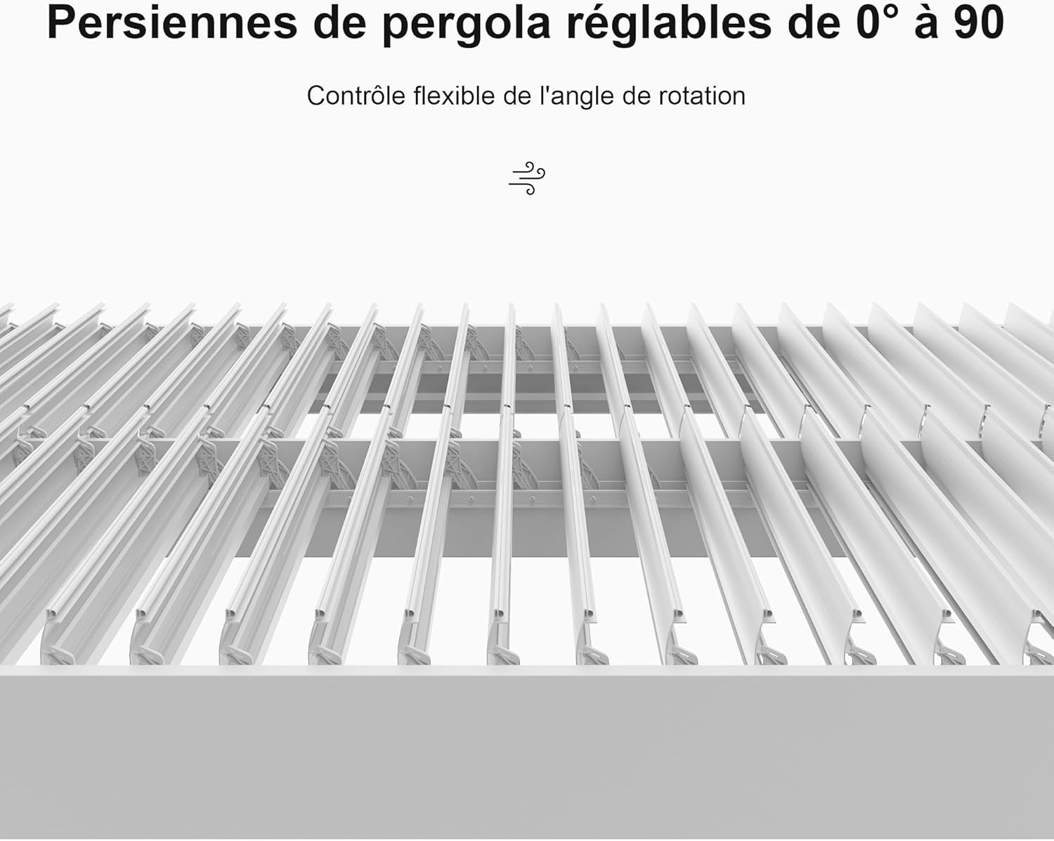 PURPLE LEAF - pergola bioclimatique - 4,6x3,3 m - alu, lames orientables, éclairage intégré
