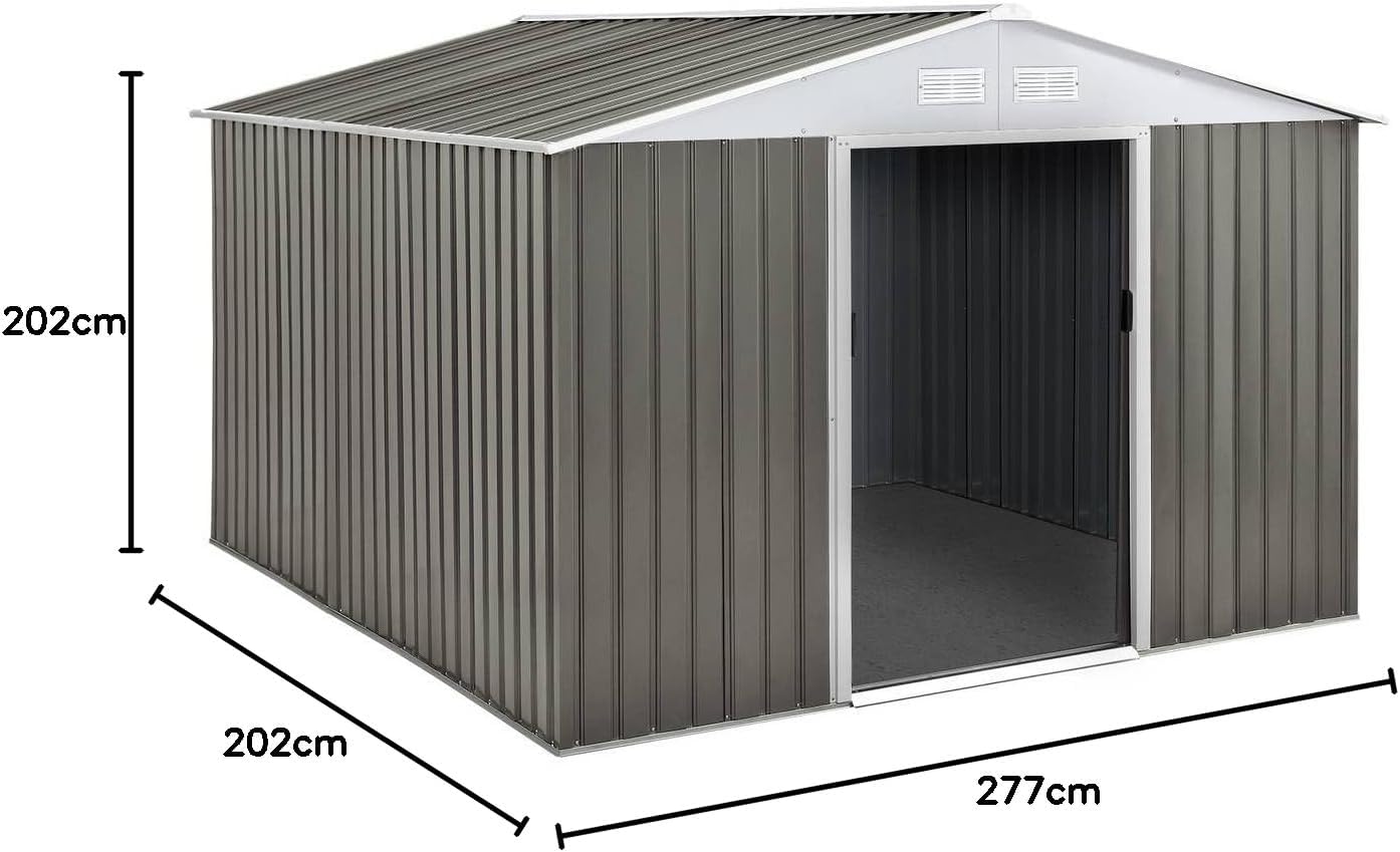 Habitat et Jardin - Abri Dallas - 8.84m² - Taupe/Blanc - 1299_78622