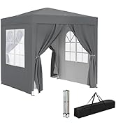 Outsunny Tonnelle de Jardin extérieure 2 x 2 m, tonnelle Pliante Pop-up, réglable en Hauteur, Pro...