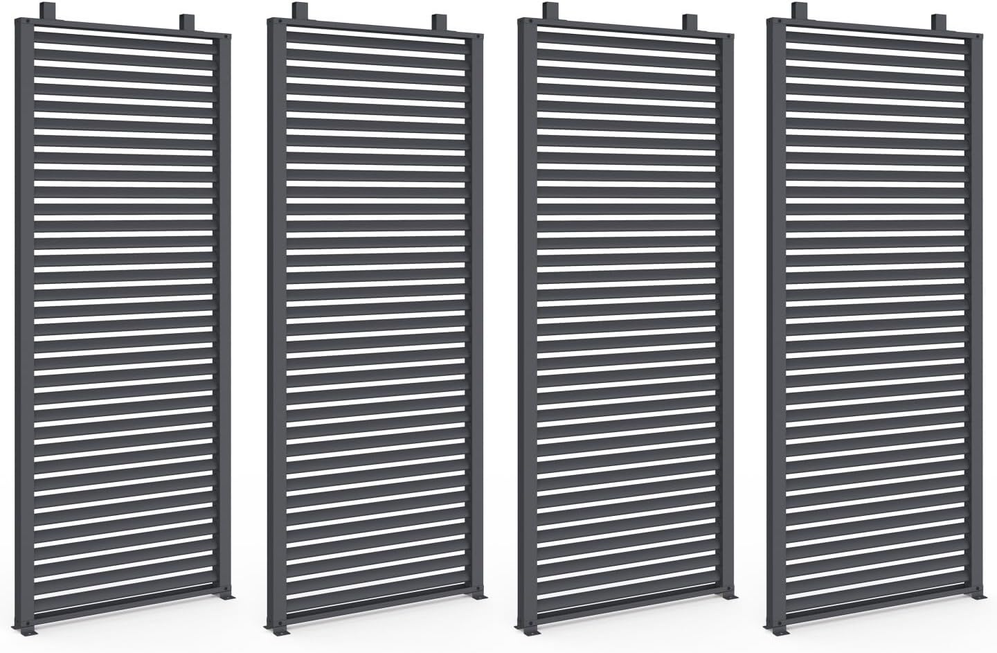 IDMarket - Pergola bioclimatique acier 3x4m lames orientables gris