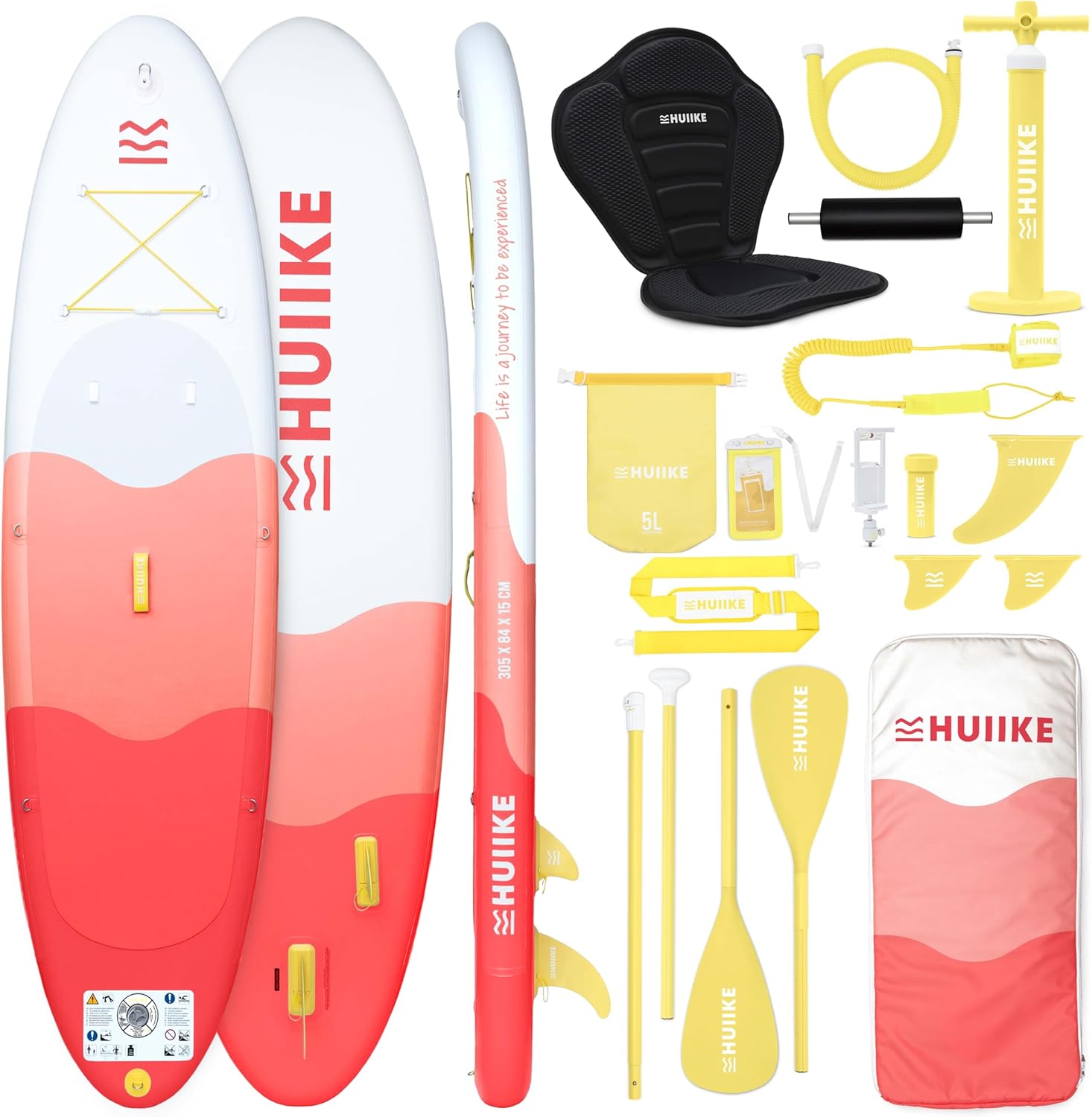 HUIIKE - paddle gonflable adulte - 305x84x15cm - grande stabilité, accessoires inclus