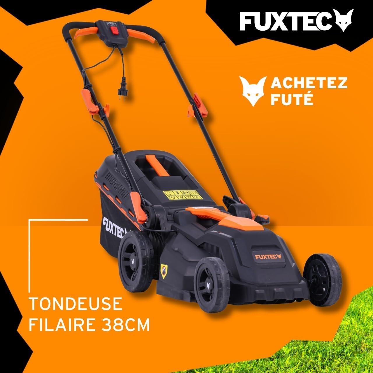 FUXTEC - FX-RME38 - tondeuse électrique filaire - 38cm, 1600W, 40L