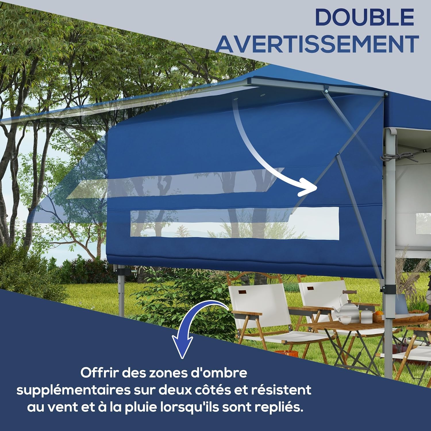 Outsunny - Barnum pliant jardin série Pop-up - 5x3m - 2 parois, sac à roulettes, tissu Oxford