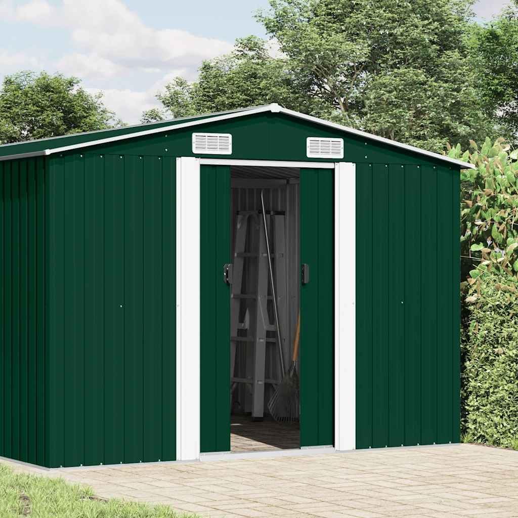 vidaXL - Abri de jardin métal vert - 257x489x181 cm - terrasse, outils