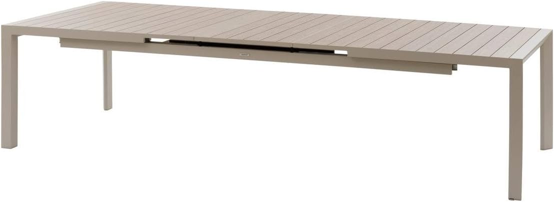 Hespéride - Evasion Argile - table extensible 14 places - aluminium bois antirouille, rallonge