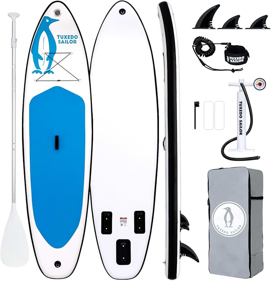 Tuxedo Sailor Paddle Gonflable Adulte, Planche de Stand Up Paddle Gonflable Sup Paddle Board Gonflable Planche à Pagaie Gonflable avec Accessoires Complets