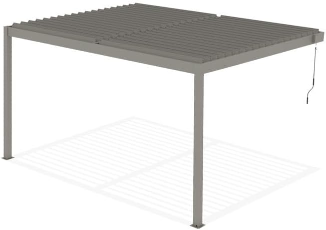 CAZEBOO - Piana - 4x3m - Pergola alu bioclimatique, lames orientables, résistance vent 70km/h