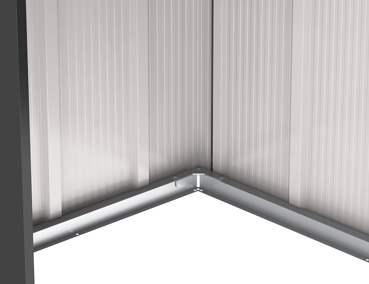 Duramax ECO 6 x 4 (2.17 m²) abri de jardin en métal à toit pentu, Abri de jardin en métal galvanisé à chaud, Abri de stockage d'outils, structure de toit renforcée, anthracite
