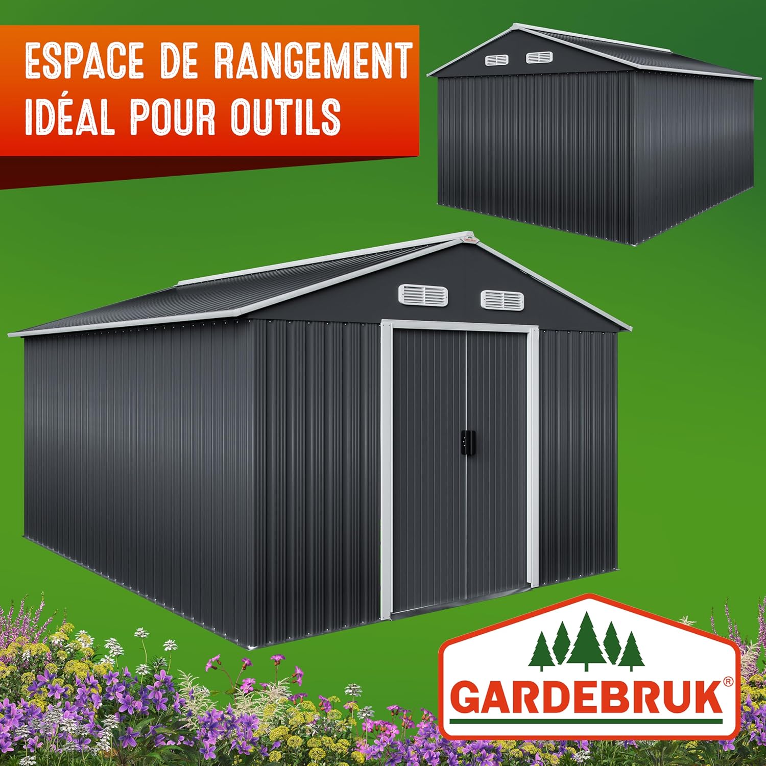 Abri de jardin métal  8m² 
