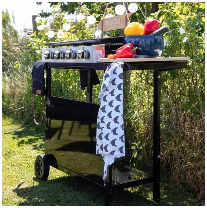 GARDEN MAX - MERIDA série - 75x35 cm - 4 feux gaz, chariot, acier - GARDENMAXMERIDA
