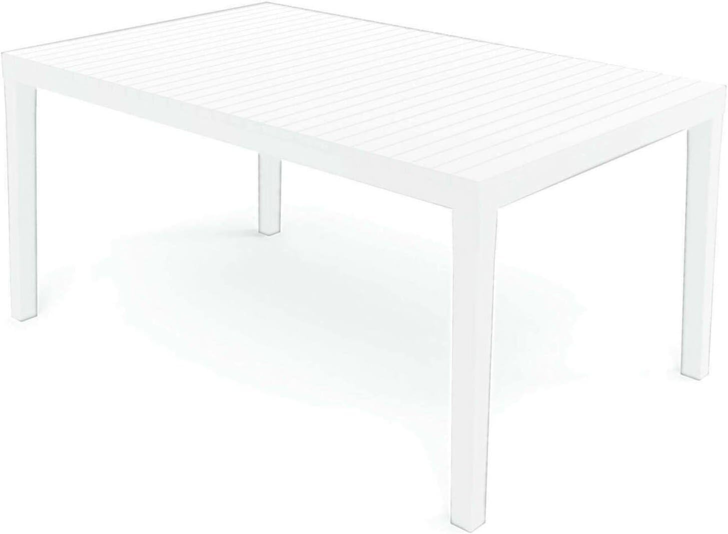 Dmora - Susa - 150x90x72 cm - table à manger extensible, blanc, Made in Italy