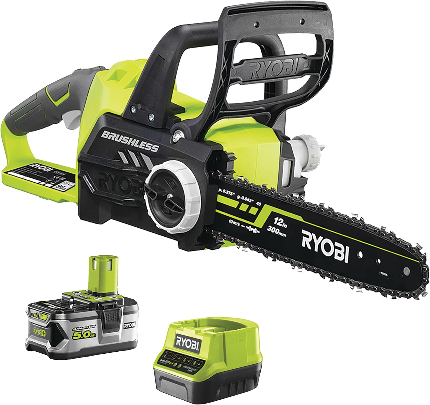 RYOBI - tronçonneuse One+ - 30 cm - moteur brushless, batterie 5Ah, RCS18X3050F