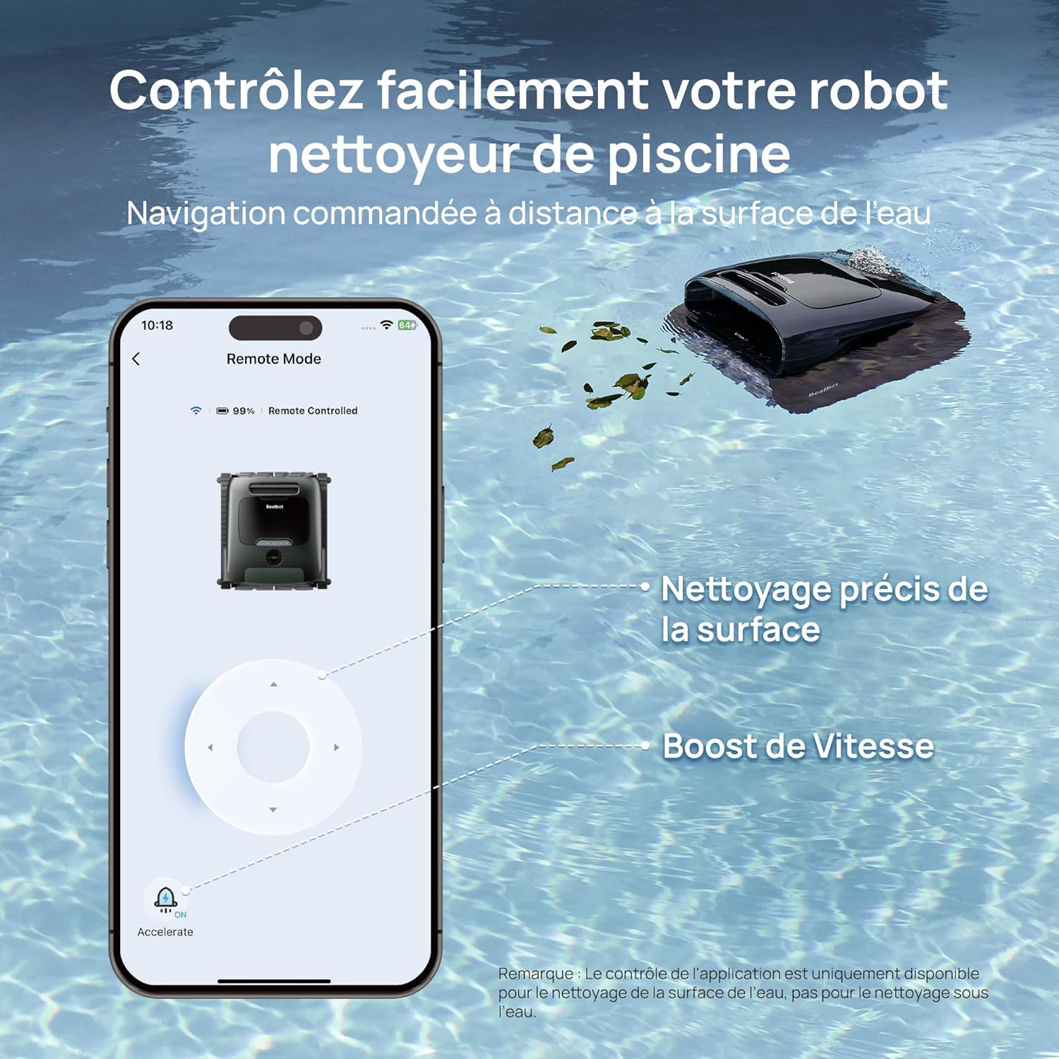 Beatbot AquaSense 2 Pro Robot Piscine sans Fil, nettoie Le Fond, Parois et flottaison, Aspirateur Piscine avec Remontée Automatique, jusqu'à 11 Heures, pour piscines jusqu'à 360 m²