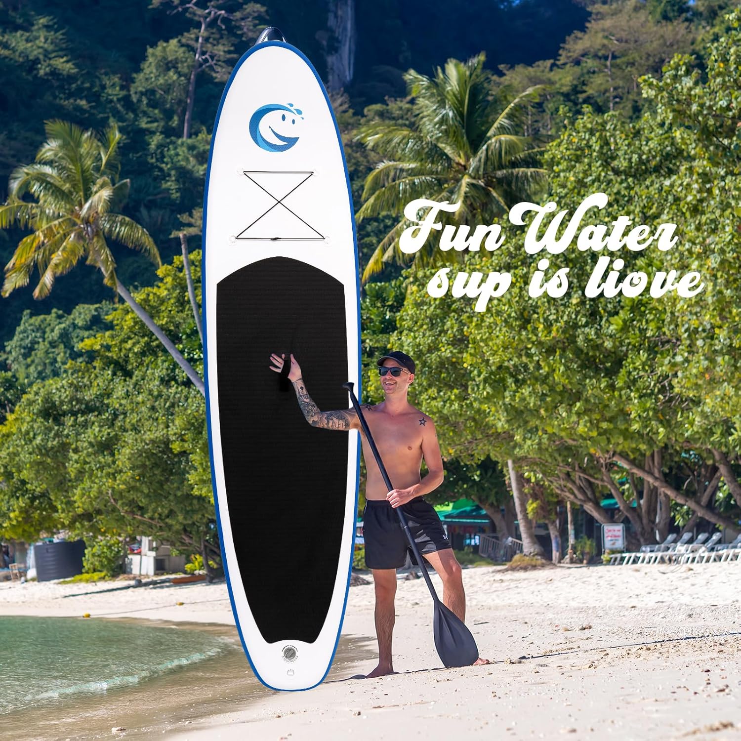 FunWater - planche SUP gonflable débutant/famille - plateforme EVA - accessoires complets