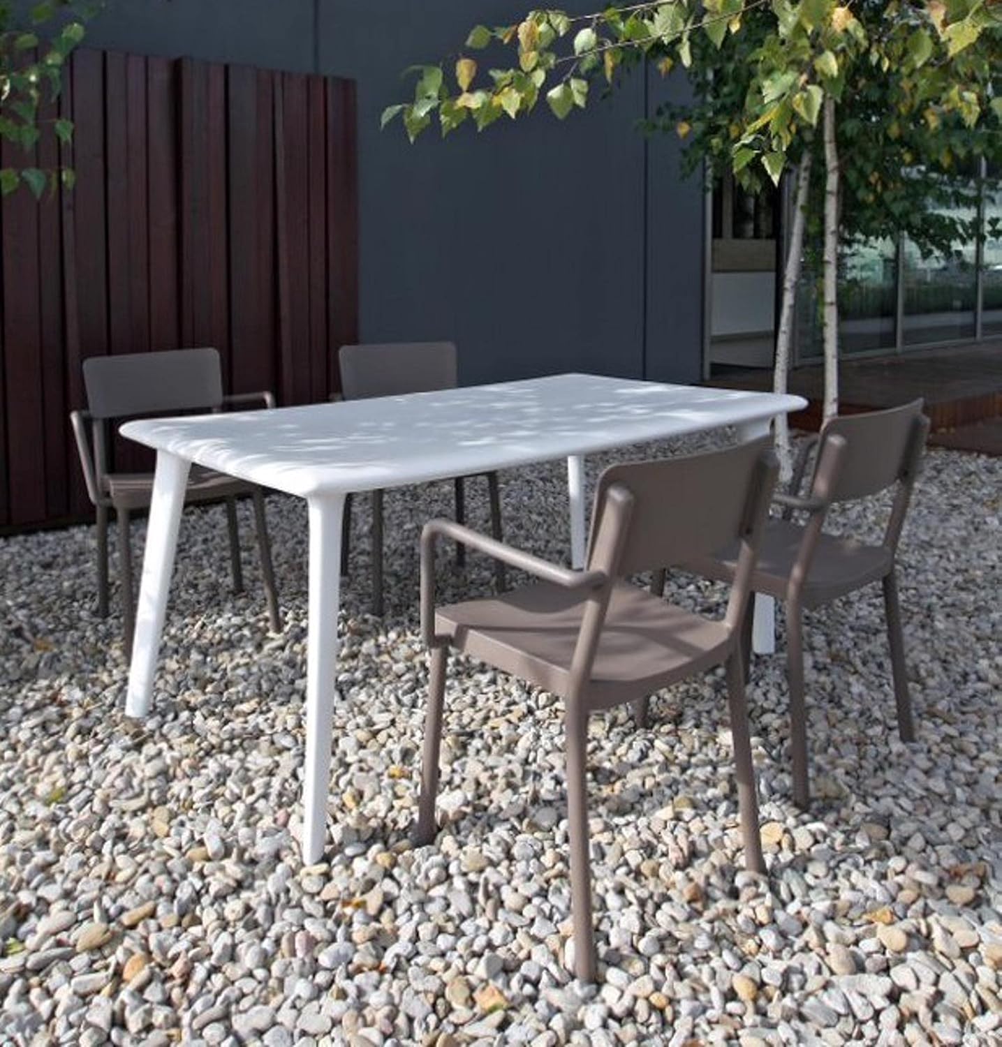 Resol - Dessa - Table de jardin rectangulaire 160x90 cm blanche