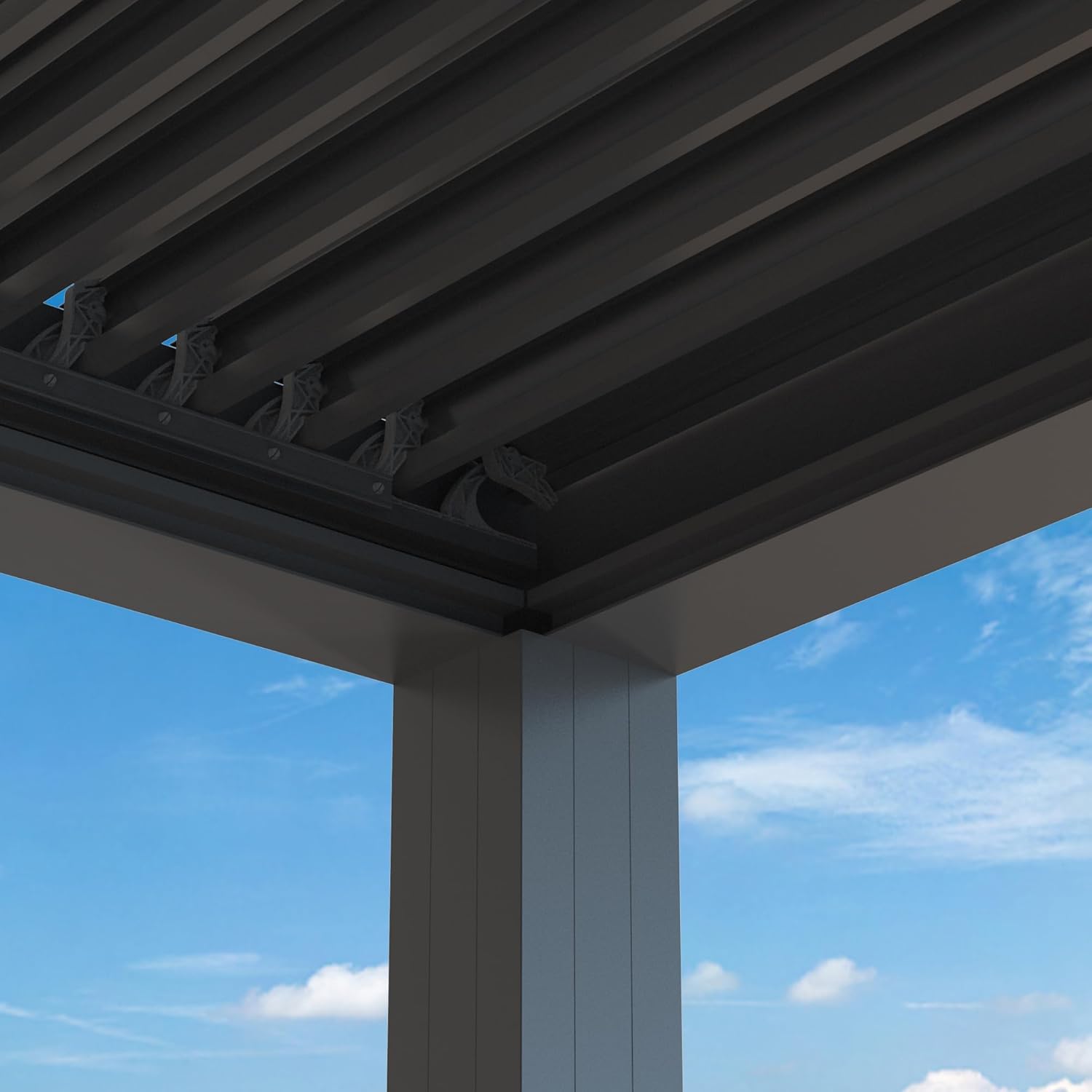 PURPLE LEAF - Pergola bioclimatique - 6x3,68m - éclairage intégré, aluminium, lames orientables