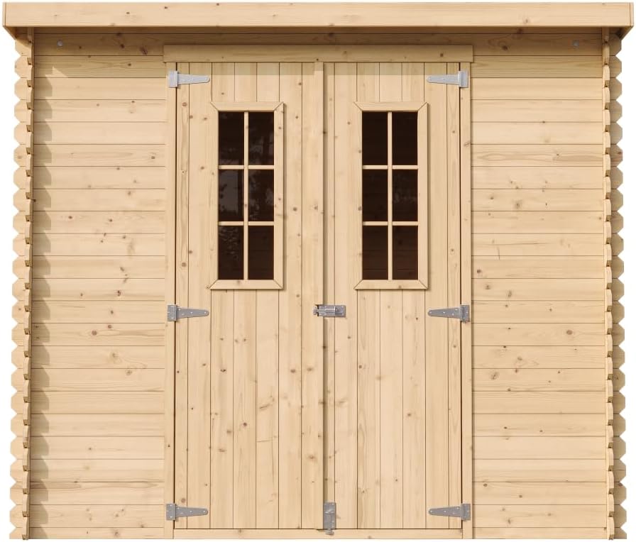 TIMBELA - Abri de jardin M310 C - 239x142x200cm - bois, 2.63m², rangement vélos