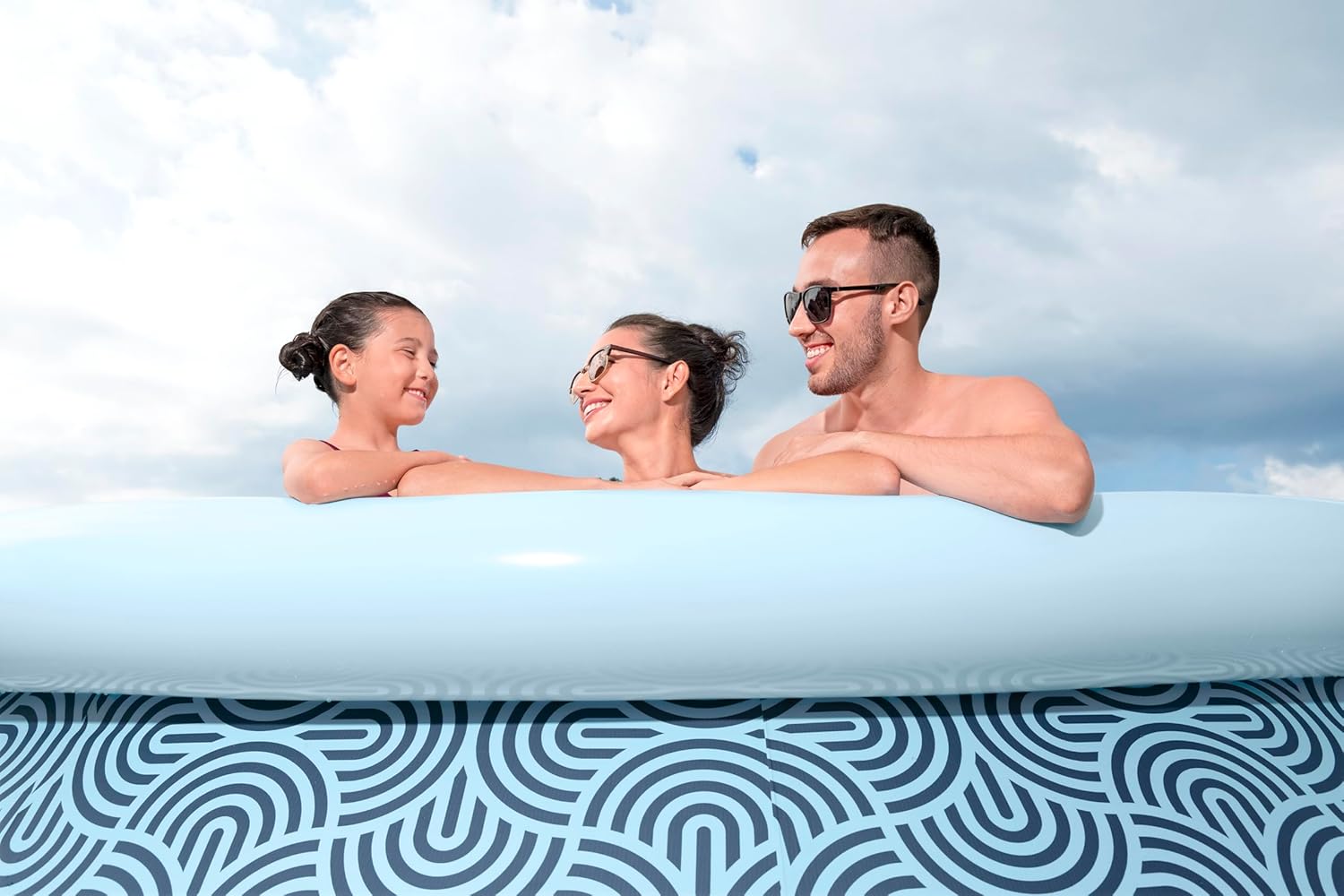 Bestway - Fast Set - 396x396x84 cm - Piscine gonflable ronde, gris