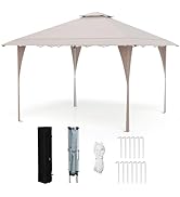 RELAX4LIFE Tonnelle Pliante 4x4 Imperméable, Tonnelle de Jardin Extérieur, Tissu Oxford Résistant...