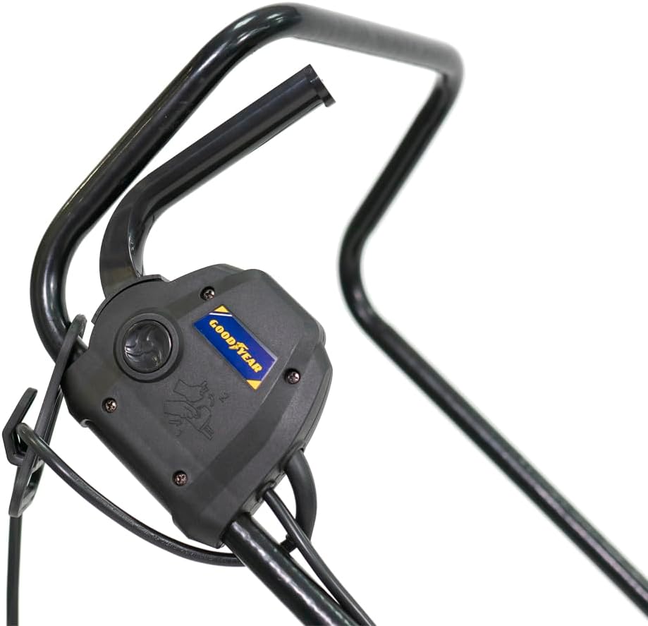 Goodyear - Tondeuse à Gazon Électrique Filaire 1200W, Largeur de Coupe 32cm, Hauteur Réglable (3 Positions), Bac de Ramassage 30L, Idéal pour Petits Jardins et Pelouses, Légère et Compacte