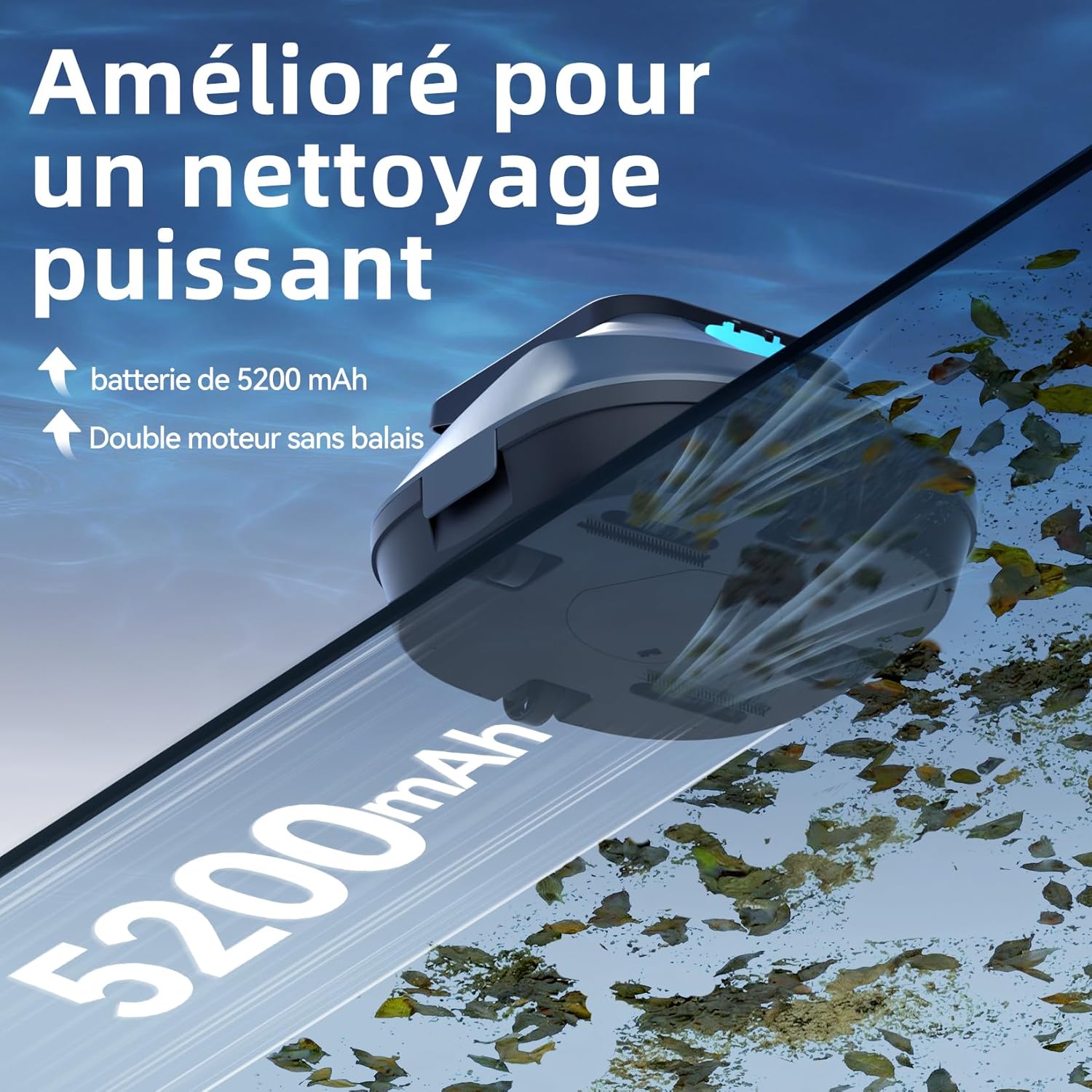 (2026 Nouveau) Pondee X2 Robot Piscine sans Fil avec 200 Min Autonomie, Aspirateur Piscine Hors Sol Stationnement Automatique, Recharge Rapide 3.3 h, pour Piscines Hors-Sol et Enterrées jusqu'à 120 m²